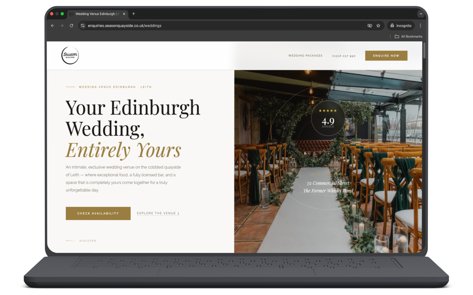 Season Quayside desktop site